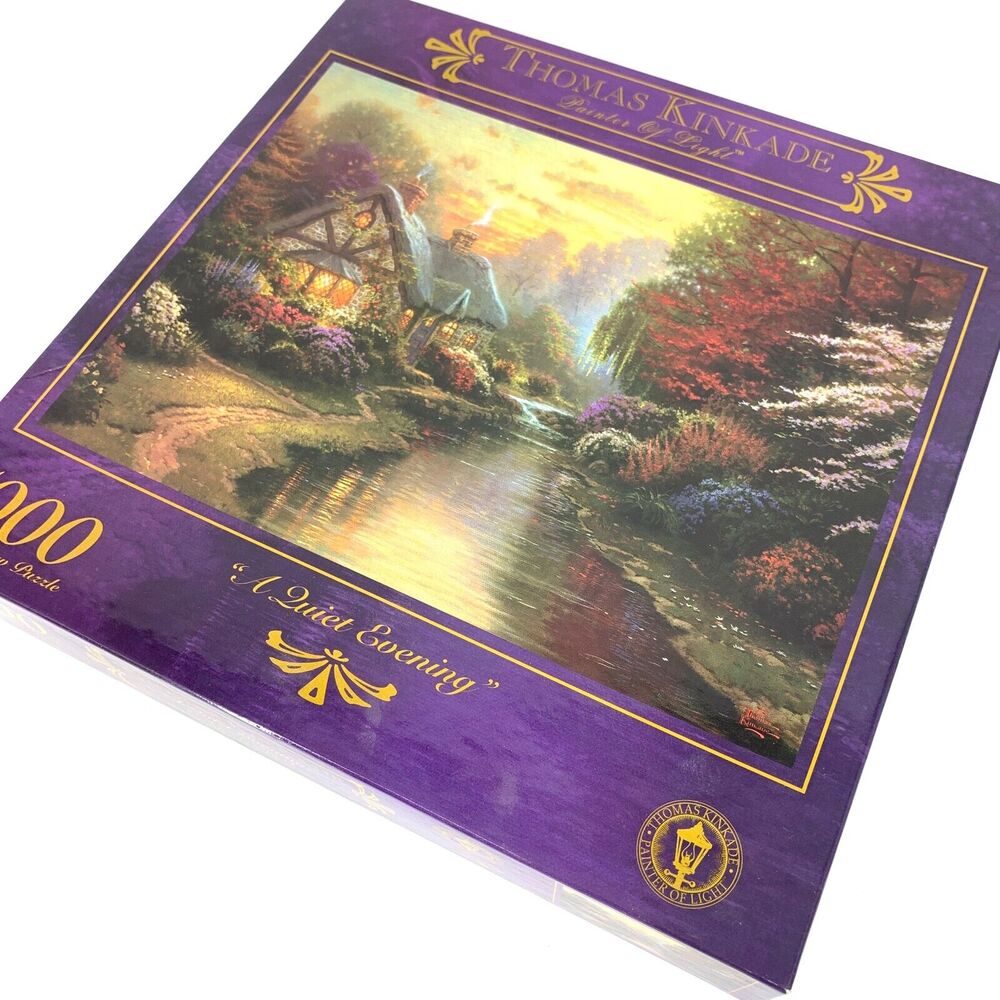 Sealed Thomas Kinkade A QUIET EVENING 1000 Piece PUZZLE Caeco 27" X 20"